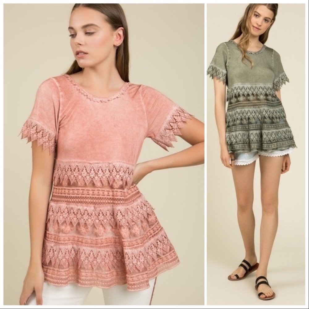 POL Guava Lace Tunic Top - Picture 4 of 10